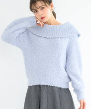 画像をギャラリービューアに読み込む, バックリボンプードルオフショルニット/MM448314