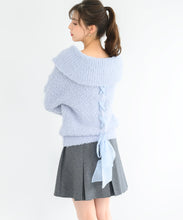 画像をギャラリービューアに読み込む, バックリボンプードルオフショルニット/MM448314