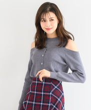 画像をギャラリービューアに読み込む, 肩開きレイヤード風ニット/MM448316