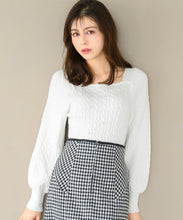画像をギャラリービューアに読み込む, スクエアネックケーブルパールニット/MM448318