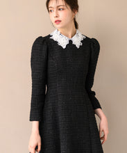 画像をギャラリービューアに読み込む, レース襟ミニツイードワンピース /MM447418