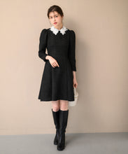 画像をギャラリービューアに読み込む, レース襟ミニツイードワンピース /MM447418