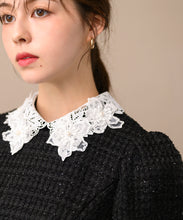 画像をギャラリービューアに読み込む, レース襟ミニツイードワンピース /MM447418