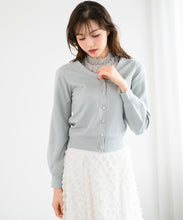 画像をギャラリービューアに読み込む, ビジュー釦Vネックカーデ/MM448405