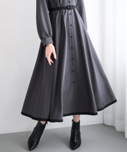 画像をギャラリービューアに読み込む, 配色長袖シャツワンピース/MM447423