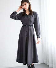 画像をギャラリービューアに読み込む, 配色長袖シャツワンピース/MM447423