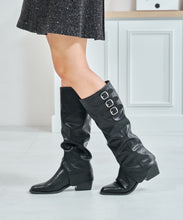 画像をギャラリービューアに読み込む, サイドバックルウエスタン風ロングブーツ/57507