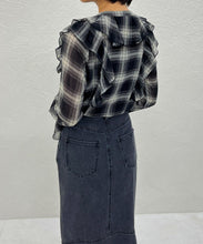 画像をギャラリービューアに読み込む, 【一部店舗限定アイテム】フリルチェックブラウス/TT558103