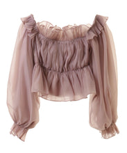 画像をギャラリービューアに読み込む, ラインストーンオフショルオーガンブラウス/TT518105