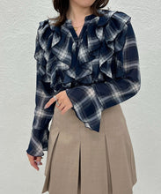 画像をギャラリービューアに読み込む, 【一部店舗限定アイテム】フリルチェックブラウス/TT558103