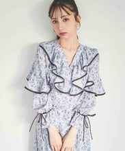画像をギャラリービューアに読み込む, フラワープリントフリルワンピース/TT517404