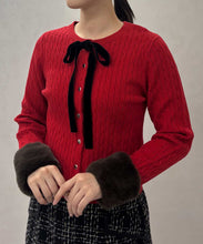 画像をギャラリービューアに読み込む, 【予約販売/12月上旬発売予定】ケーブルリボンカーディガン/TT548408