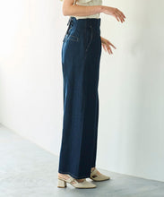 画像をギャラリービューアに読み込む, バックレースアップワイドデニムパンツ/TT537301
