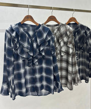画像をギャラリービューアに読み込む, 【一部店舗限定アイテム】フリルチェックブラウス/TT558103