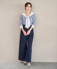 画像をギャラリービューアに読み込む, バックレースアップワイドデニムパンツ/TT537301