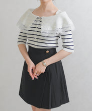 画像をギャラリービューアに読み込む, 【予約販売/3月下旬発売予定】レーストリミングビッグカラーニット/TT628302