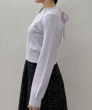 画像をギャラリービューアに読み込む, 【WEB限定予約販売/11月中旬発売予定】バックリボンビジューケーブルニット/MM548323
