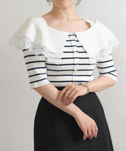 画像をギャラリービューアに読み込む, 【予約販売/3月下旬発売予定】レーストリミングビッグカラーニット/TT628302