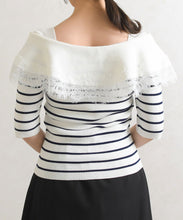 画像をギャラリービューアに読み込む, 【予約販売/3月下旬発売予定】レーストリミングビッグカラーニット/TT628302