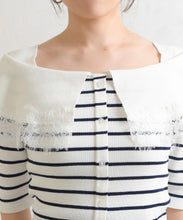 画像をギャラリービューアに読み込む, 【予約販売/3月下旬発売予定】レーストリミングビッグカラーニット/TT628302