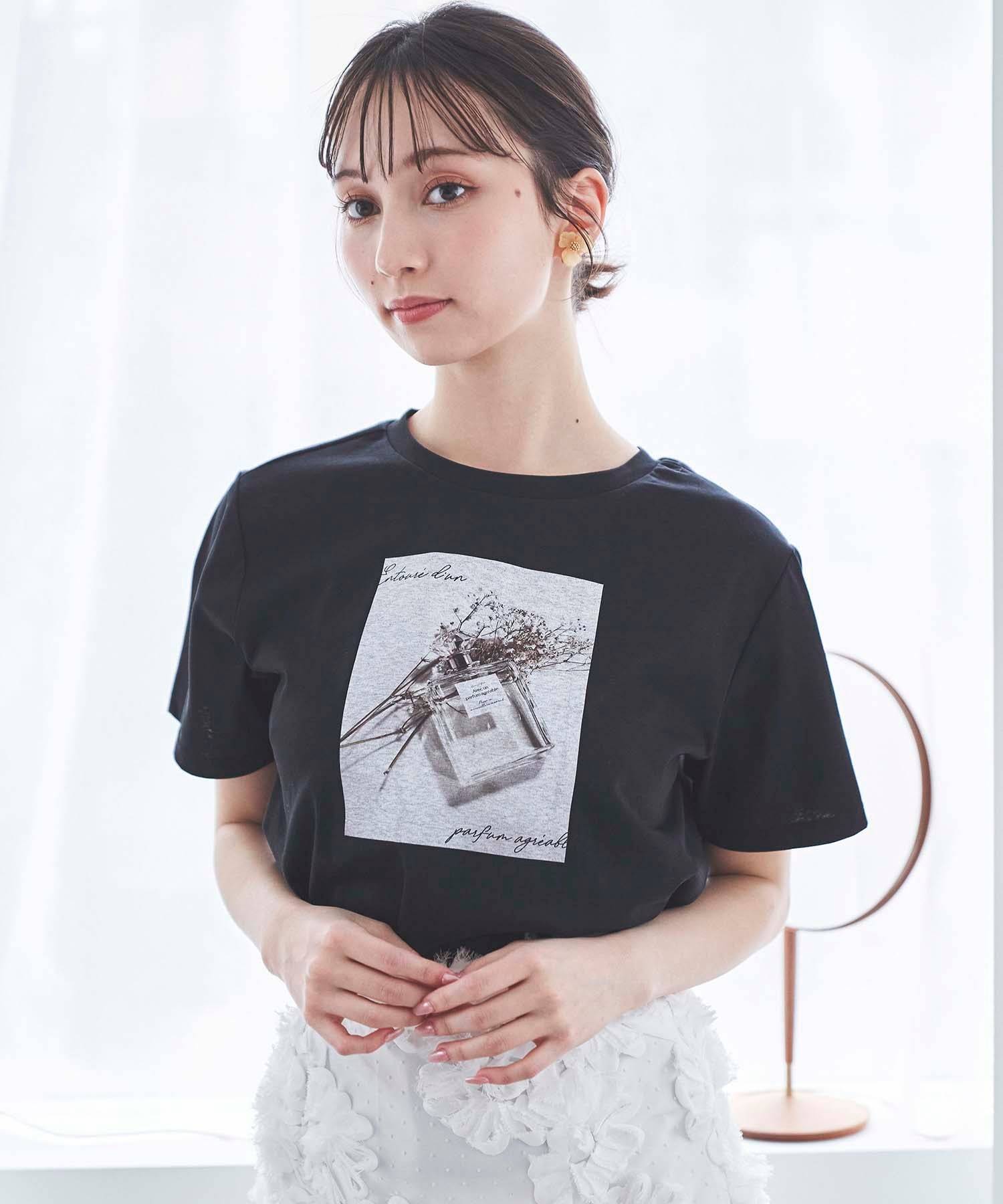 くま ヴィンテージ花柄 薔薇 ローズ 刺繍 3D Tシャツ ヴィンテージ花柄 薔薇 ローズ 刺繍 くま もこもこ ぷくふわ
