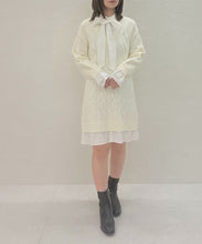 画像をギャラリービューアに読み込む, 【予約販売/11月中旬発売予定】シャツレイヤードケーブルワンピース/TT547415