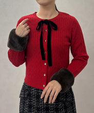 画像をギャラリービューアに読み込む, 【予約販売/12月上旬発売予定】ケーブルリボンカーディガン/TT548408