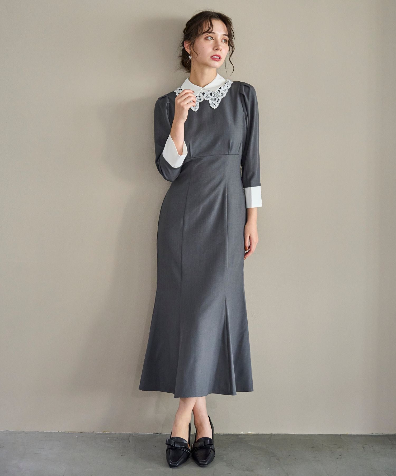 mintN°21 カフスリボンベルベット　ドレスワンピース mint様専用N°21 カフスリボンベルベット ドレスワンピース