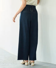画像をギャラリービューアに読み込む, バックレースアップワイドデニムパンツ/TT537301