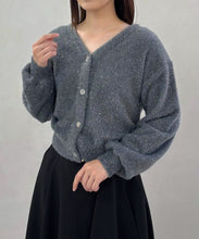 画像をギャラリービューアに読み込む, Vネックシャギーカーディガン/TT548402