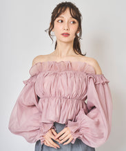 画像をギャラリービューアに読み込む, ラインストーンオフショルオーガンブラウス/TT518105