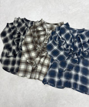 画像をギャラリービューアに読み込む, 一部店舗限定 フリルチェックブラウス/TT558103