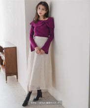 画像をギャラリービューアに読み込む, アシメリボン2wayフレア袖ニット/MM548306