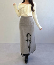 画像をギャラリービューアに読み込む, ネップツイードレーストリムスカート/TT547212