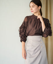 画像をギャラリービューアに読み込む, ラッフルリボンスタンドカラーブラウス/TT538101