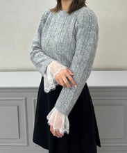 画像をギャラリービューアに読み込む, レース袖ふわふわケーブルニット/TT548305