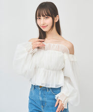 画像をギャラリービューアに読み込む, ラインストーンオフショルオーガンブラウス/TT518105