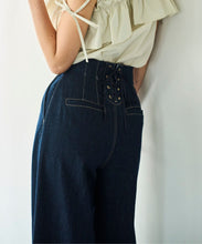 画像をギャラリービューアに読み込む, バックレースアップワイドデニムパンツ/TT537301