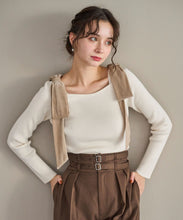 画像をギャラリービューアに読み込む, ベロア肩リボンニット/TT538309