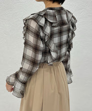 画像をギャラリービューアに読み込む, 【一部店舗限定アイテム】フリルチェックブラウス/TT558103