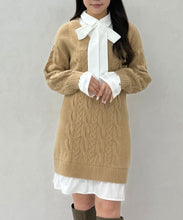 画像をギャラリービューアに読み込む, 【予約販売/11月中旬発売予定】シャツレイヤードケーブルワンピース/TT547415
