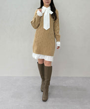 画像をギャラリービューアに読み込む, 【予約販売/11月中旬発売予定】シャツレイヤードケーブルワンピース/TT547415