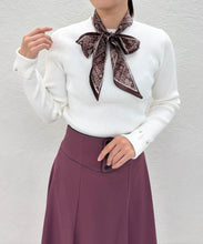 画像をギャラリービューアに読み込む, 【WEB限定予約販売/11月中旬発売予定】スカーフ付きリブニット/MM548324