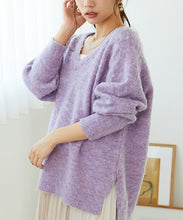 画像をギャラリービューアに読み込む, メランジVネックニットプルオーバー/MO33N06