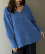 画像をギャラリービューアに読み込む, メランジVネックニットプルオーバー/MO33N06