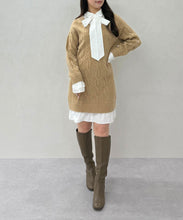 画像をギャラリービューアに読み込む, 【予約販売/11月中旬発売予定】シャツレイヤードケーブルワンピース/TT547415