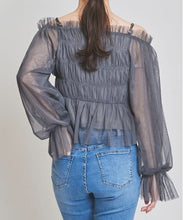 画像をギャラリービューアに読み込む, オフショル2wayチュールブラウス/TT418119
