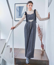 画像をギャラリービューアに読み込む, ベルベットリボン付きツイードサロペット/TT437401