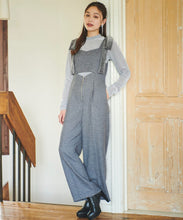 画像をギャラリービューアに読み込む, ベルベットリボン付きツイードサロペット/TT437401