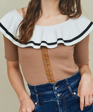 画像をギャラリービューアに読み込む, オフショルフリルリブニット/TT438331